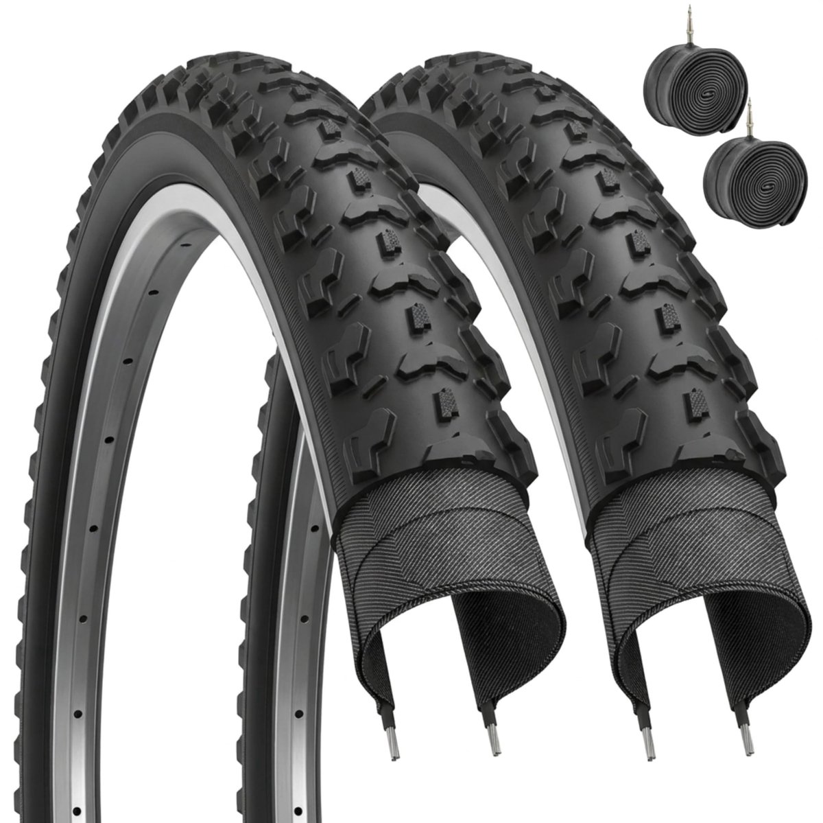 MTB Banden 26 x 1.95 - Zwart - Inclusief 2 Binnenbanden