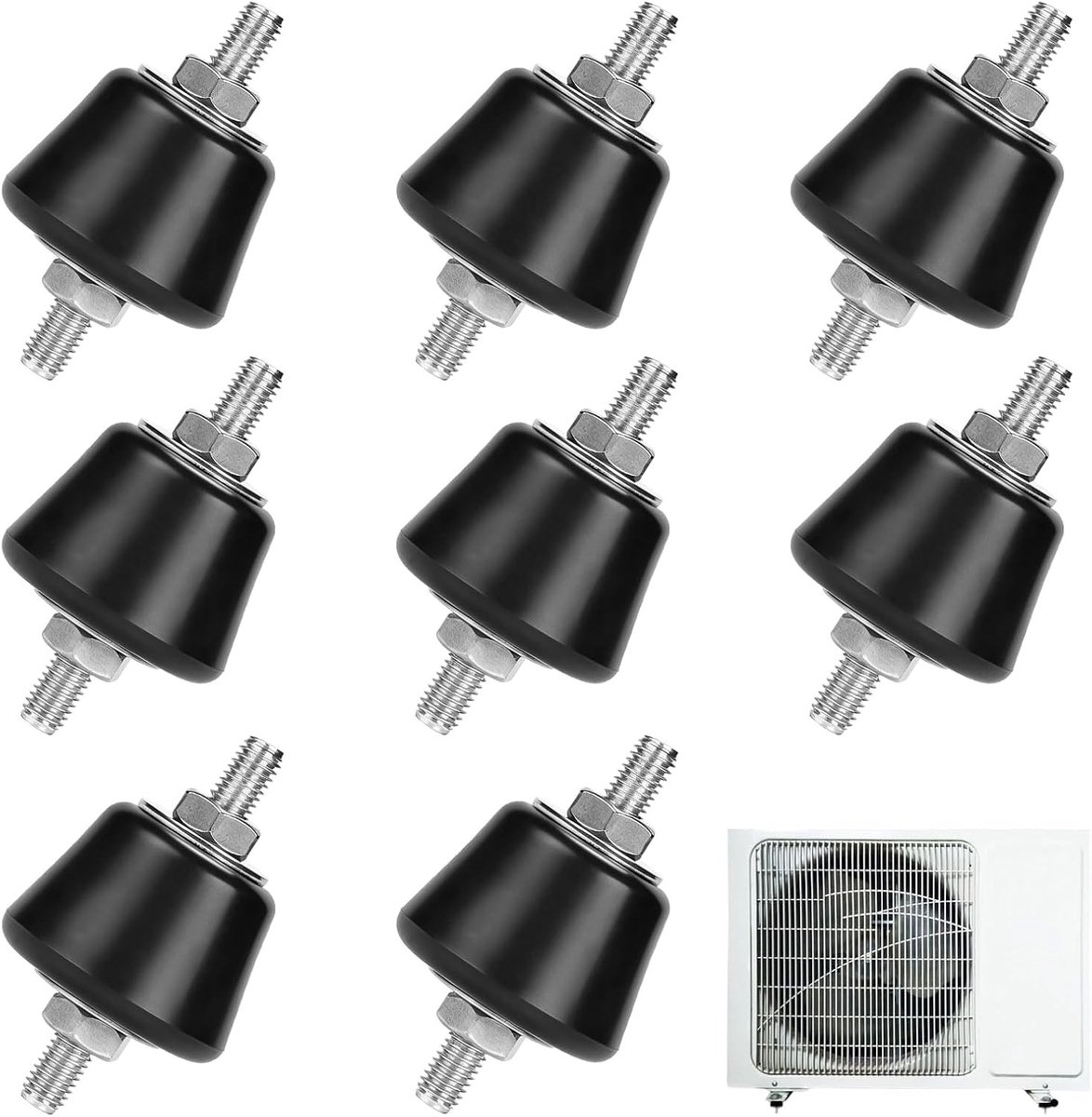 Anti-vibratievoeten voor wandhouder airconditioner - 8 stuks rubberen trillingsdempers en buffer voetjes