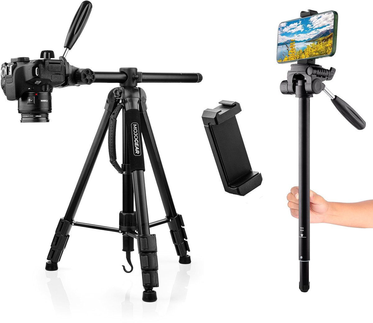 3-in-1 Statief - Monopod & Horizontale Arm - 167 cm
