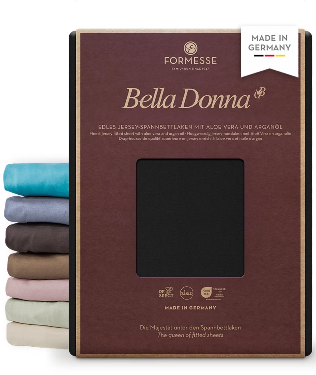 Jersey Fitted Sheet - Zwart - 180 x 200 cm