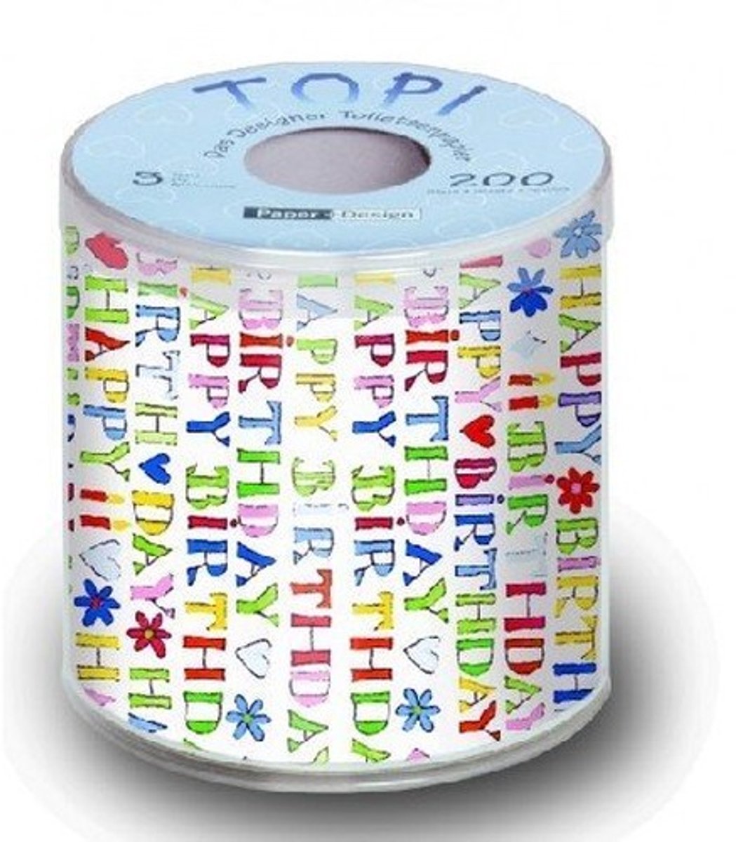 Toiletpapier - Happy Birthday Motief - 200 Vellen
