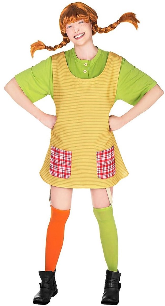 Pippi Langkous Kostuum - Carnaval Outfit voor Kinderen en Tieners - Groen