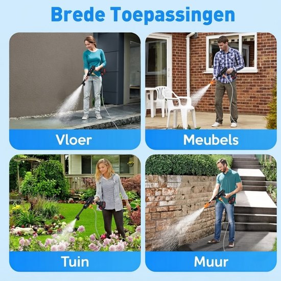 SP® Hogedruk Reiniger Auto - Hogedrukreiniger Auto - Draadloze Hogedrukreiniger - Zwart - 46cm x 8cm x 26cm van sp — afbeelding 2