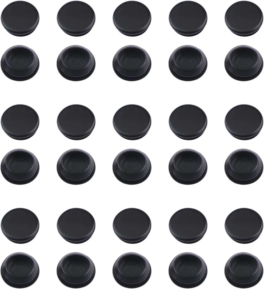 30 Stuks Drempel Schroefkapjes, Zachte PVC Schroefbeschermers voor Meubels, Kasten en Spiegels (Zwart)