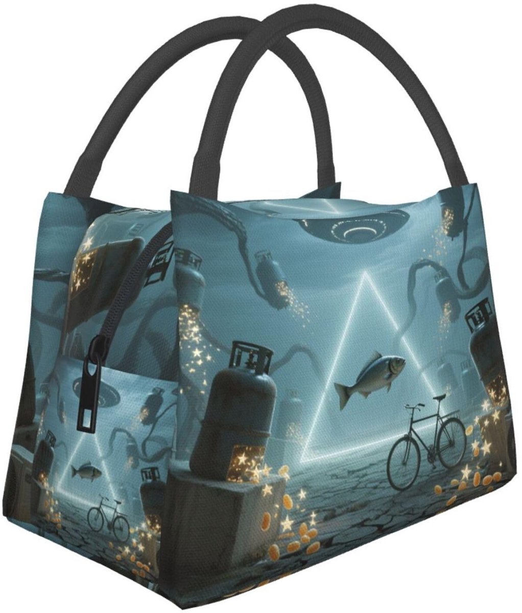 Opvouwbare Geïsoleerde Lunch Box - Lekbestendig - Print Bikeclipse