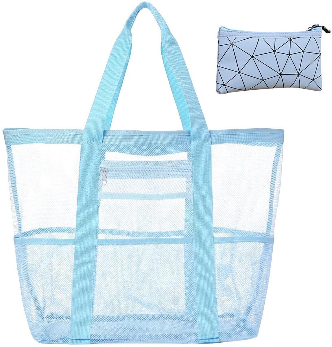 Strandtas voor dames - Groot en opvouwbaar - Blauw
