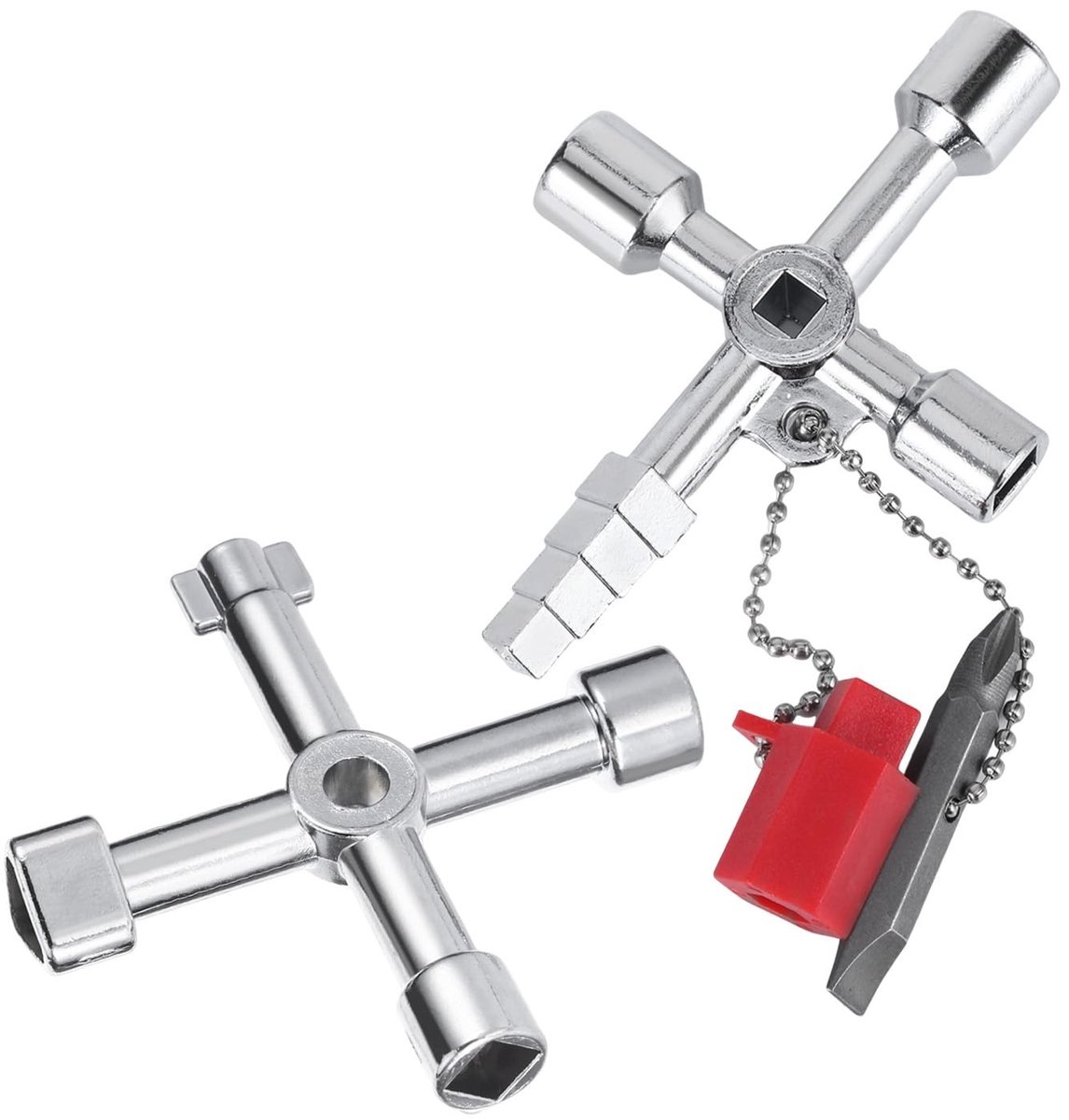 4-in-1 Universele Sleutelset - Met Kleine Schroevendraaier - Zilver