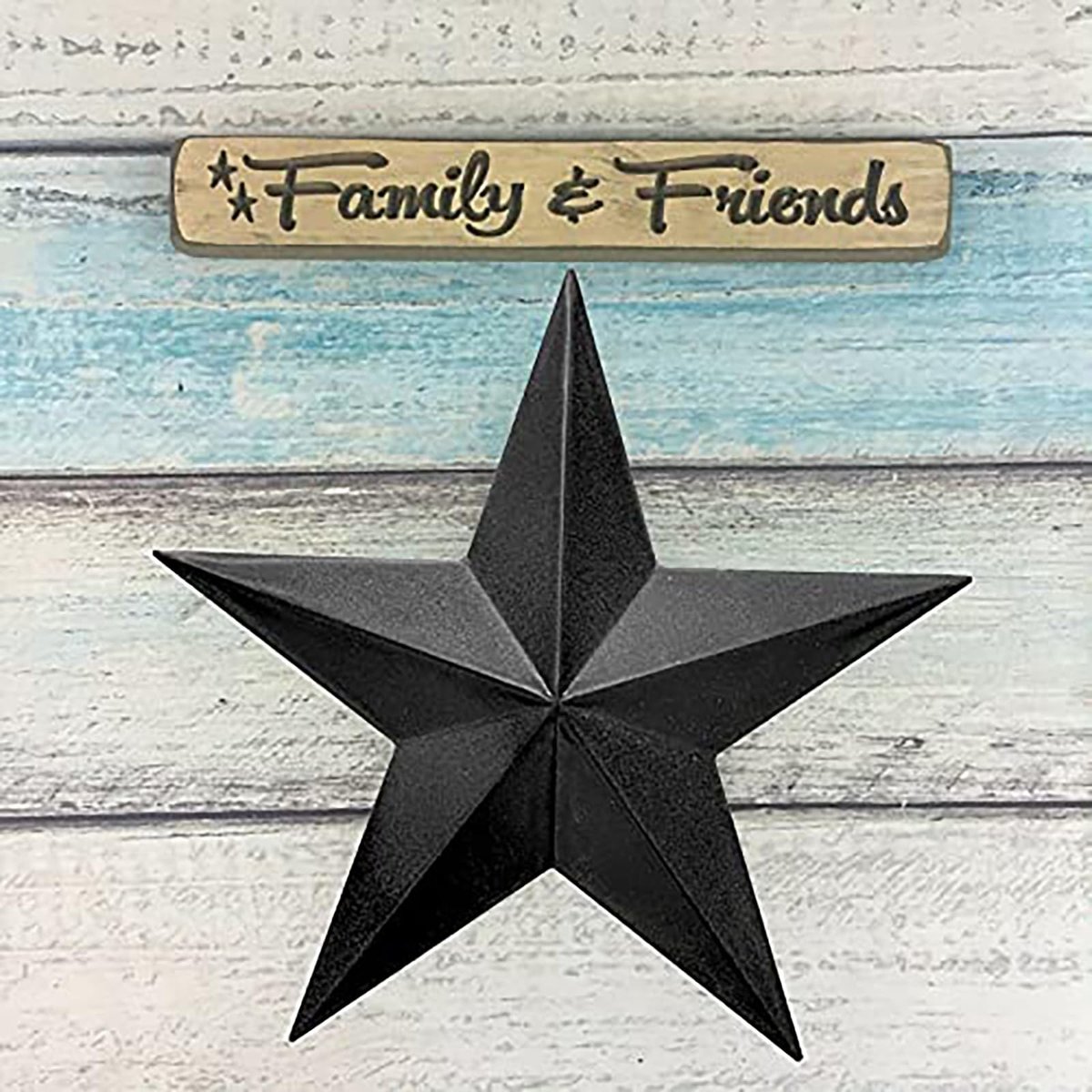 Metalen Ster Decoratie - Antiek Zwart 30 x 30 cm