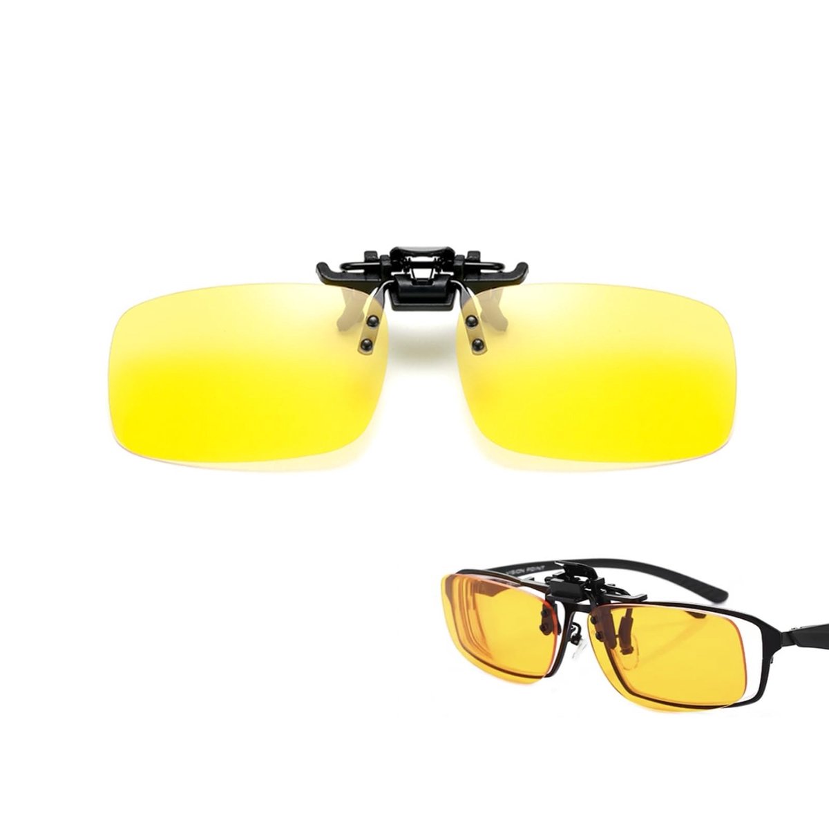 Clip-On Zonnebril voor Fietsers - Gele UV Bescherming
