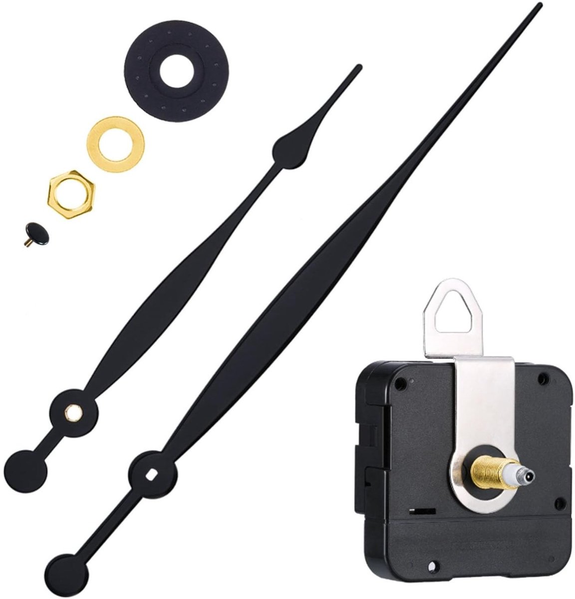 Wandklok Mechanisme voor DIY - Stille Quartz Beweging - Zwart