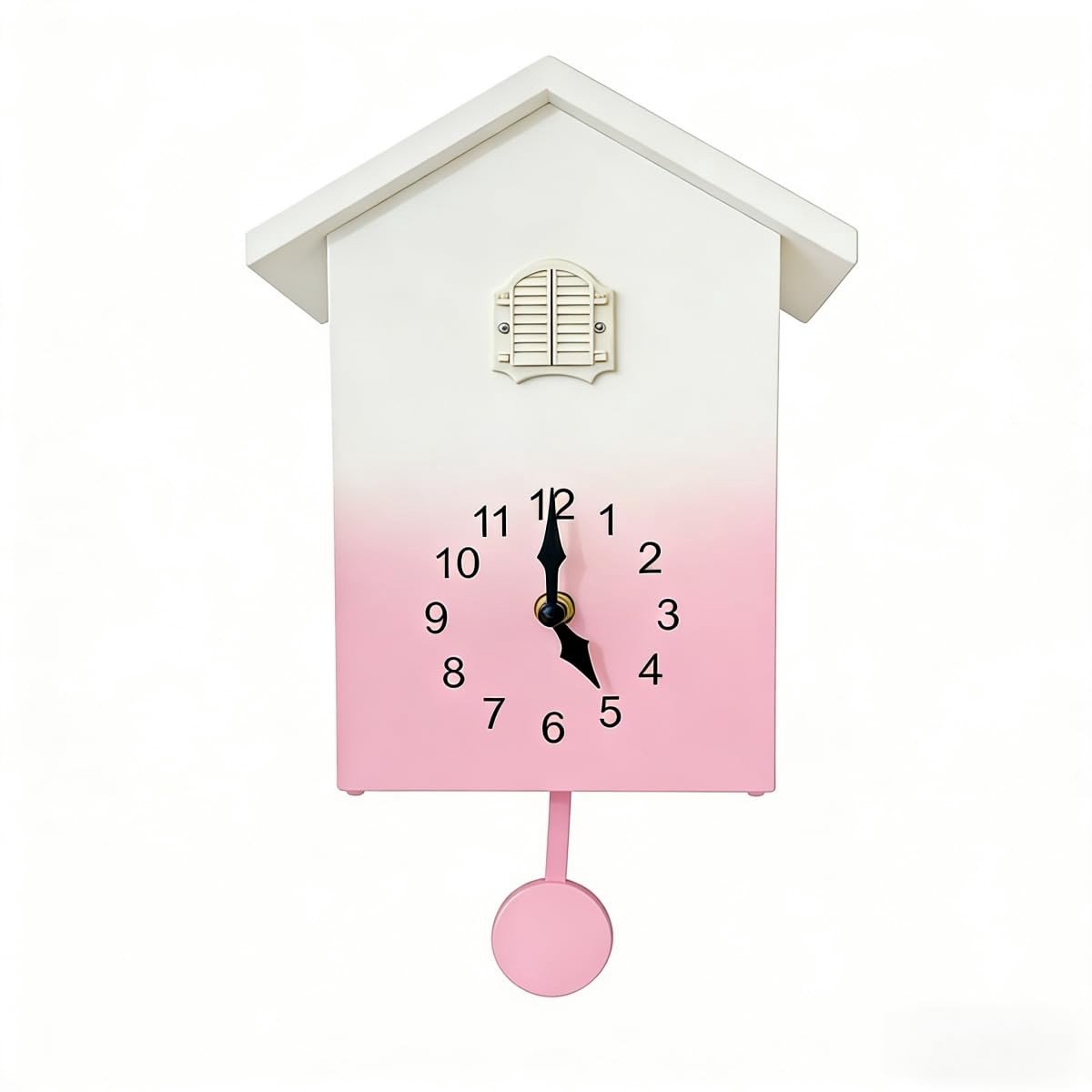 Wandklok met vogelgeluid - Modern design - Roze