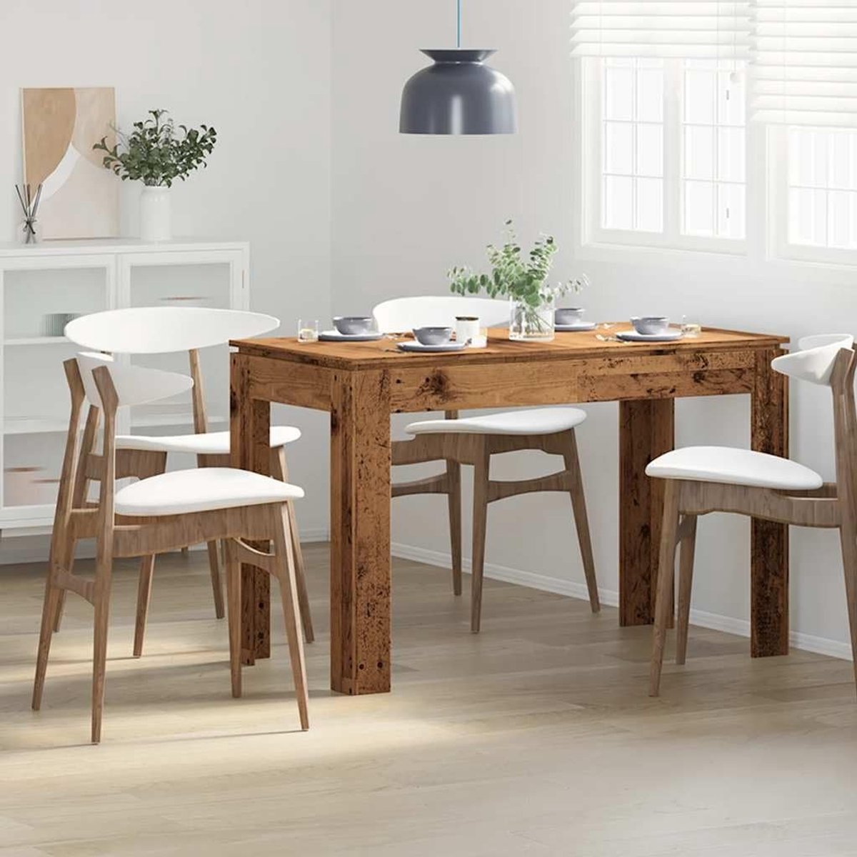 Eettafel met oud houtlook - 120 x 60 x 76 cm
