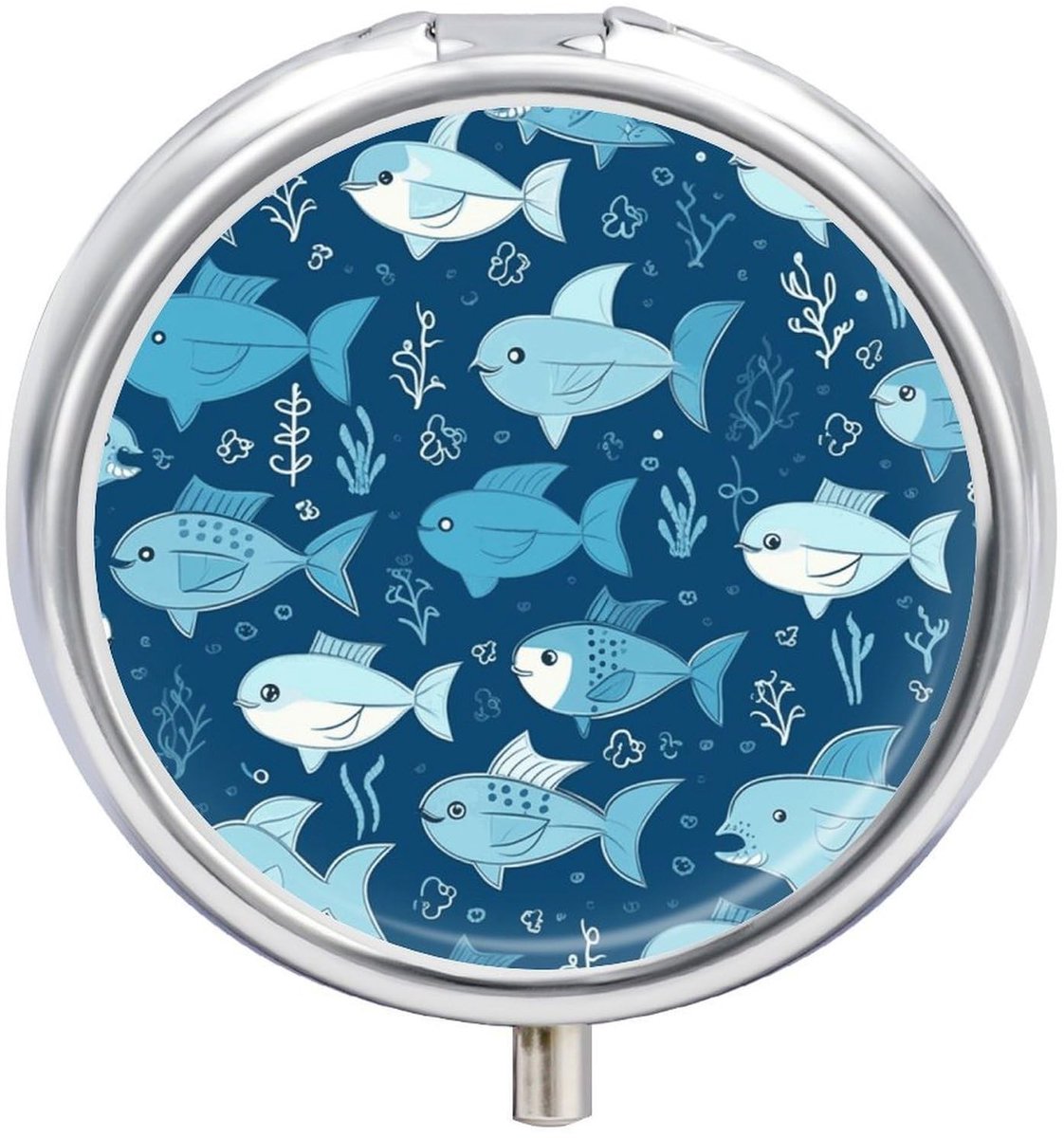 Pillendoos Mini Organiser - Blauwe Vis - Draagbaar