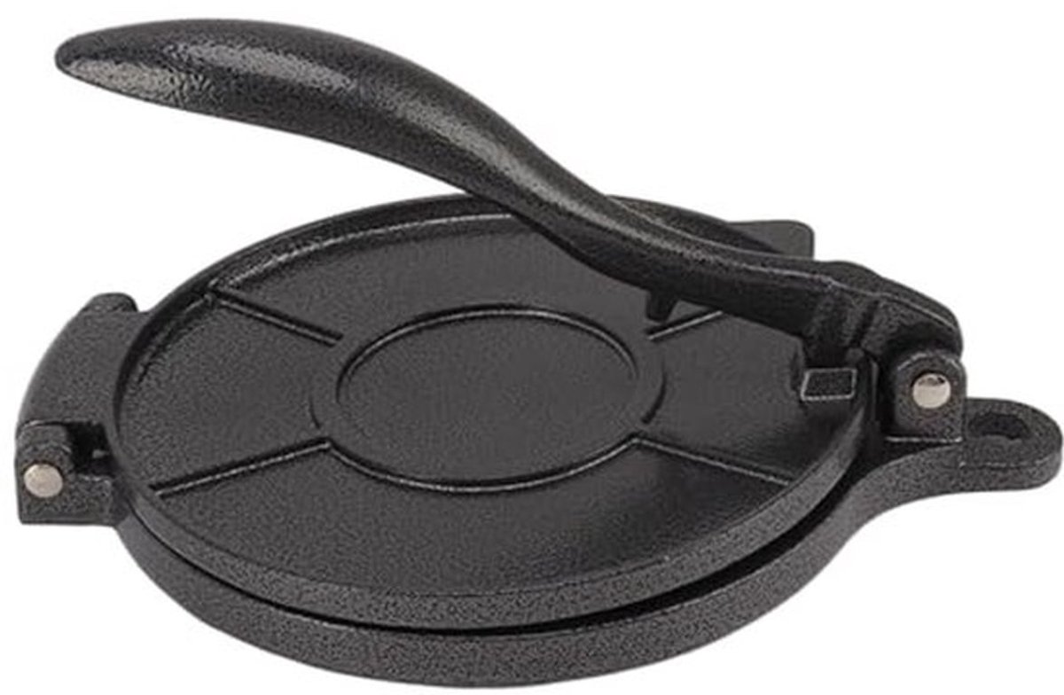 Roti Maker, duurzame multifunctionele aluminiumlegering, efficiënte tortillapers, veilige handleiding voor de keuken (20 cm zwart)