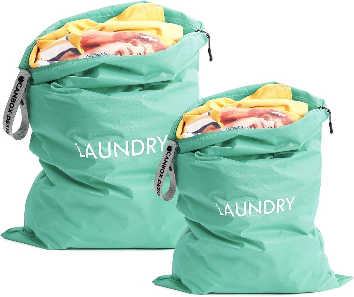 Waterdichte Reiswaszak Set van 2 Stuks, Opvouwbare Zak voor Vuile Was, Ideaal voor Thuis en Vakantie, Handige Opbergoplossing voor Kleding