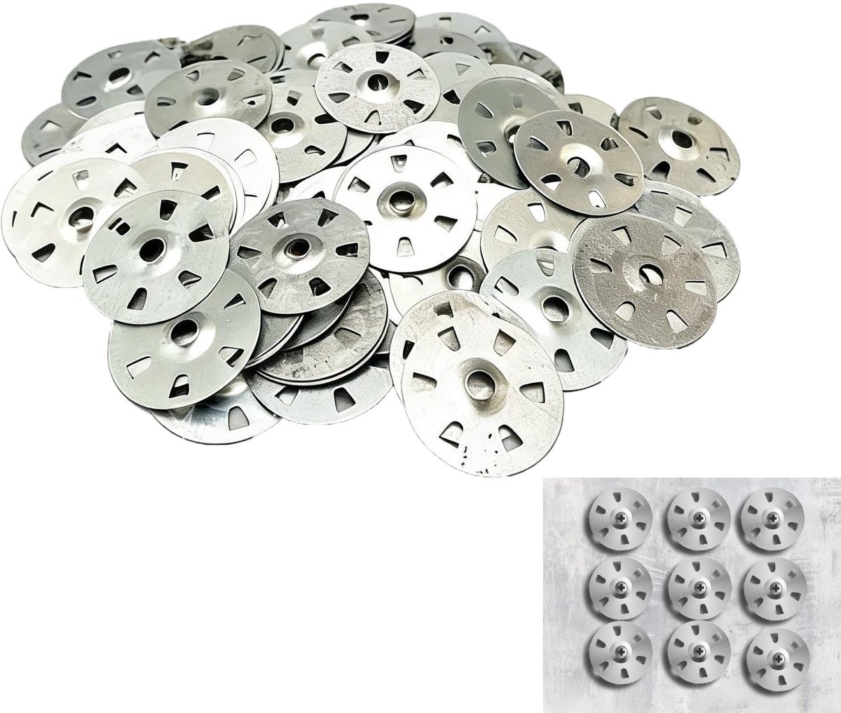 Set van 100 Washers - 35 mm Diameter Van Gegalvaniseerd Ijzer