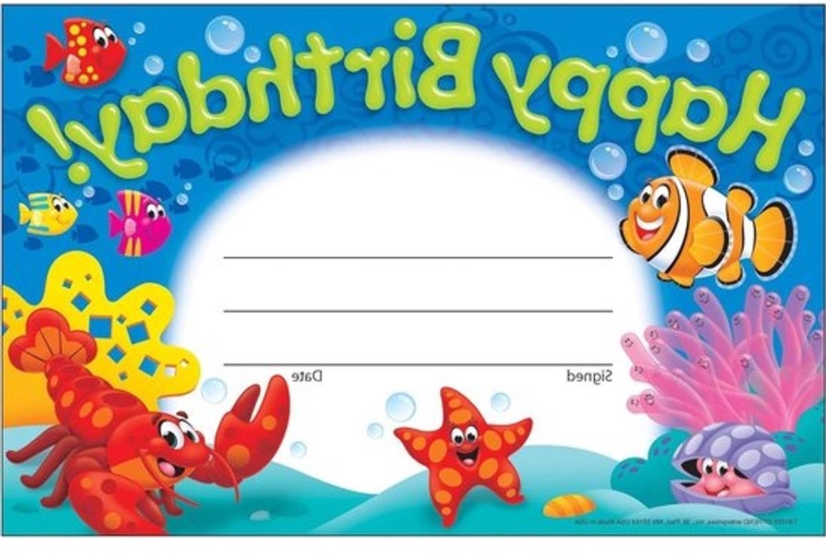 Verjaardagscertificaten - Diploma's Kinderen - Kinderen Belonen - Aanpasbaar - 30 stuks - Zee Buddies