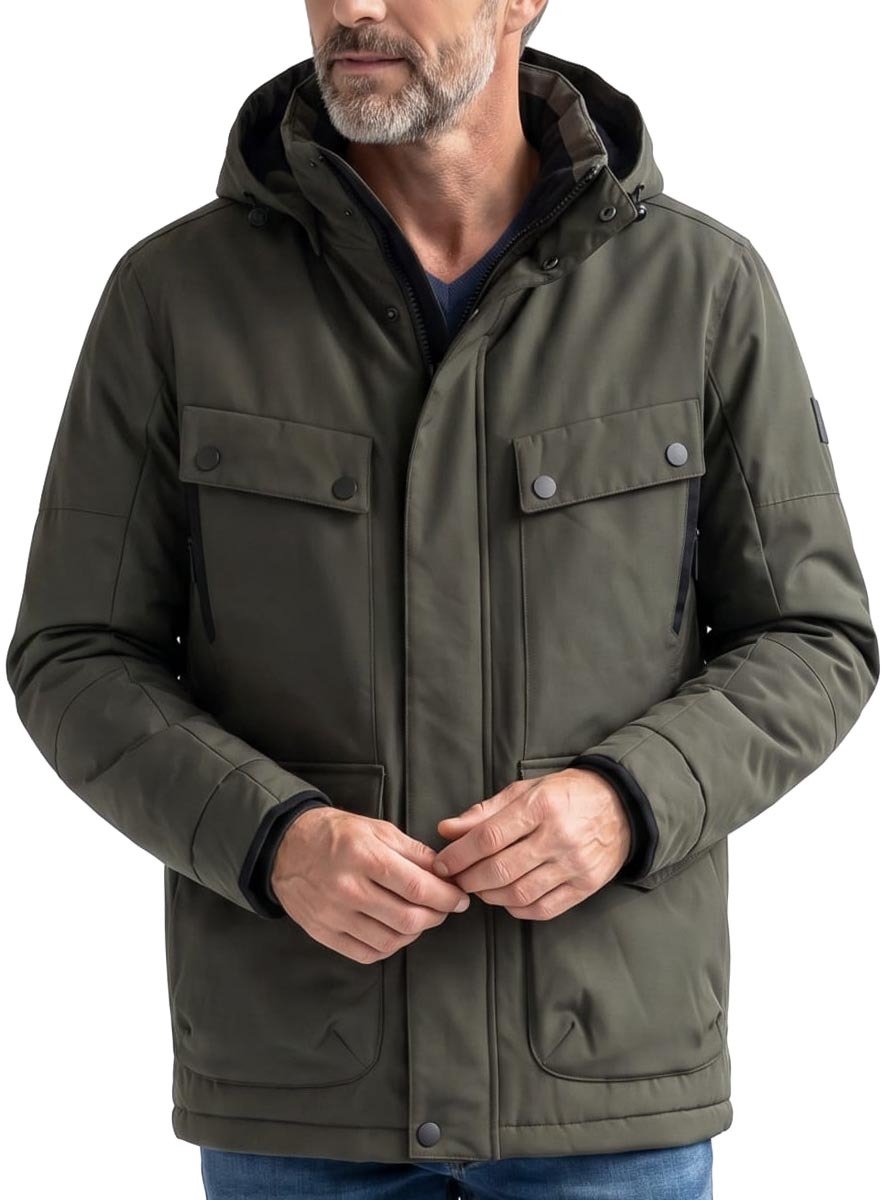 CASAMODA Heren outdoor jas Basic Donkergroen