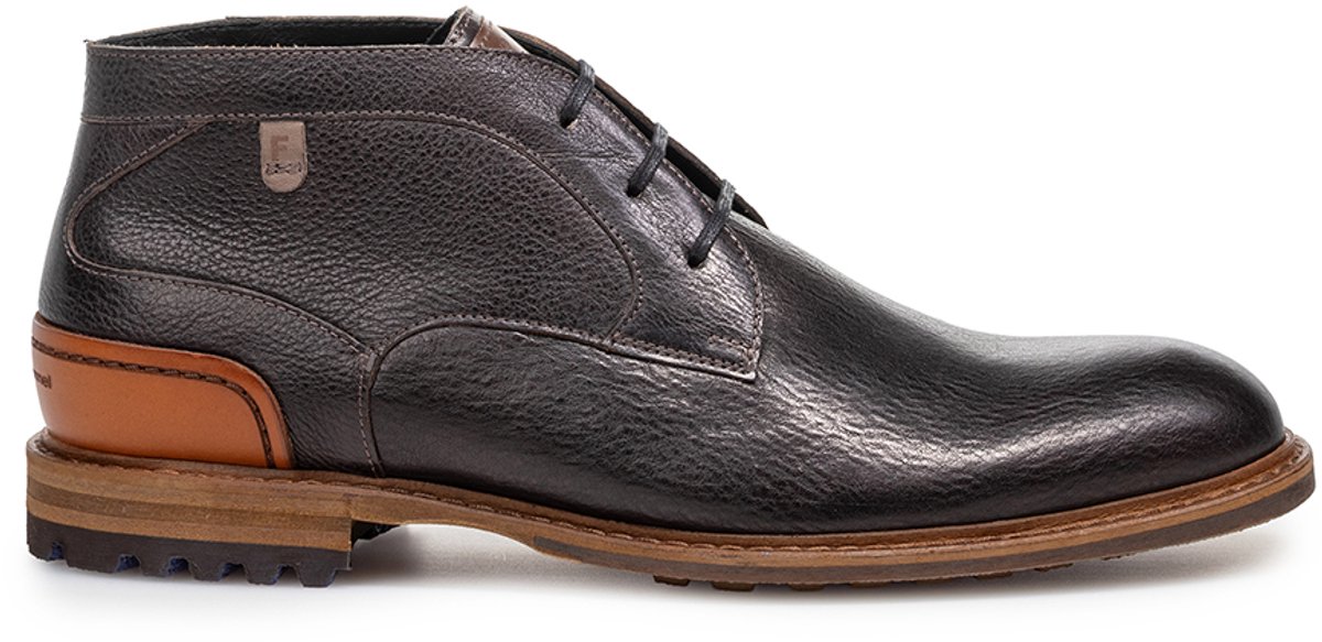 Floris van Bommel - Heren Halfhoge veterboots - Artikel Crepi 13.14 SFM.50159.10.02 - Zwart leer - Maat 42.5