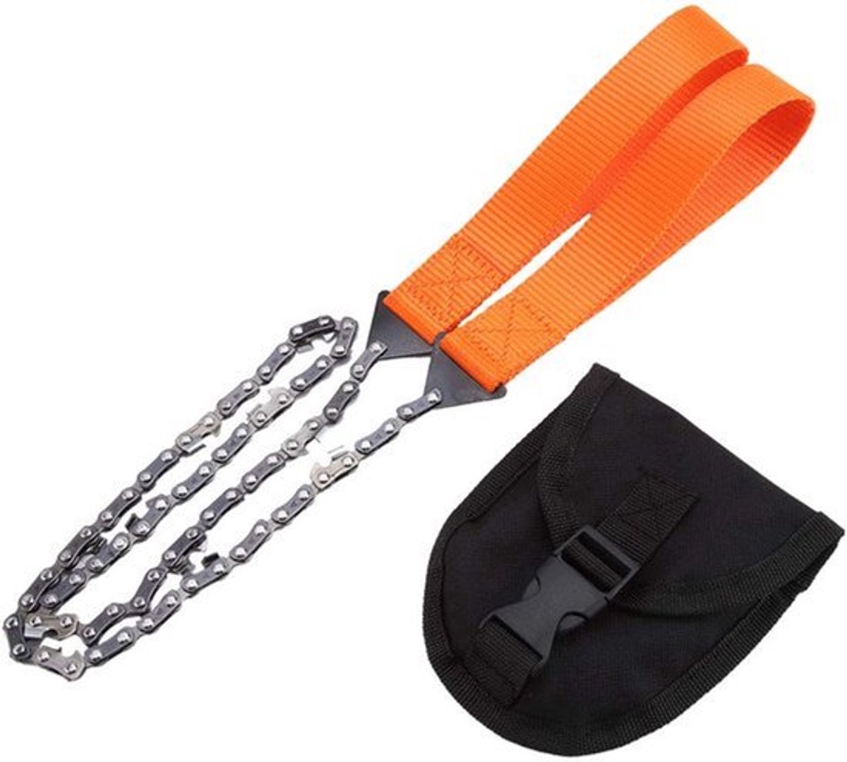 Zakkettingzaag 105 cm - Handzaag met Scherpe Tanden - Camping tool met Tas