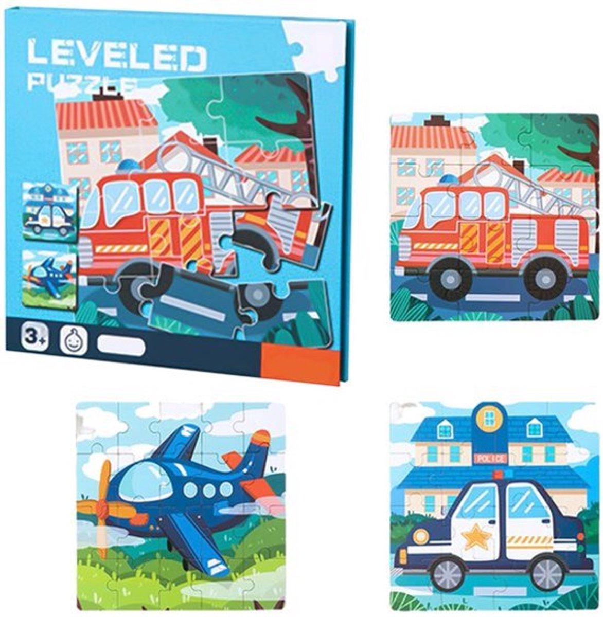 Magnetische Puzzel Set - Vervoerspuzzels - Kinderen - 17,5 x 17,5 cm - Voor Leeftijd 3-5 Jaar
