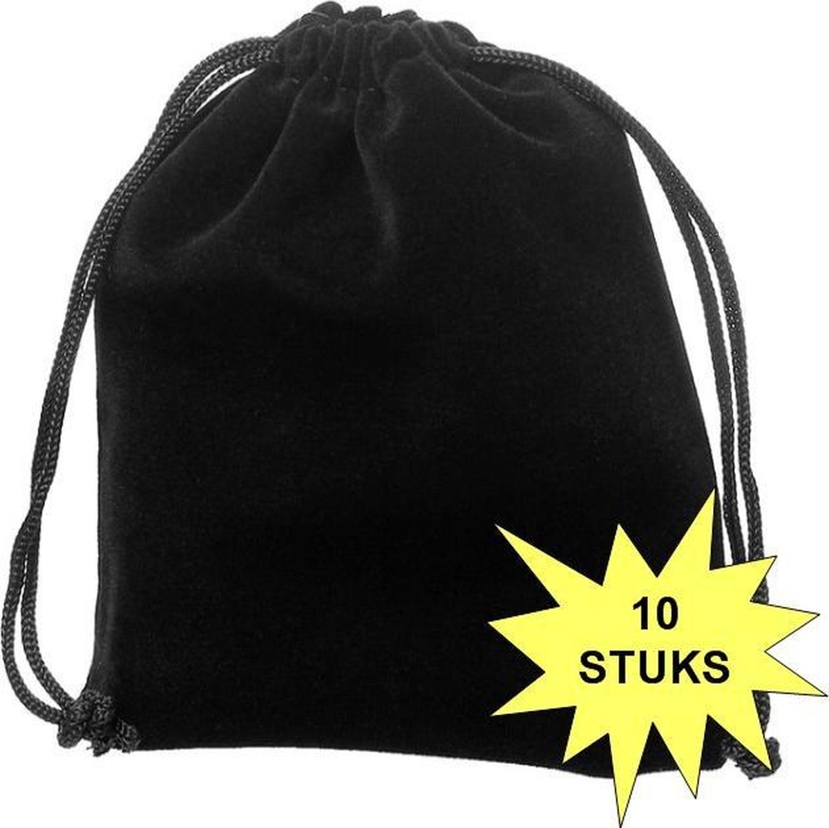Fako Bijoux - Fluweel Cadeau Zakjes - Velours - 10x12cm - Zwart - 10 Stuks