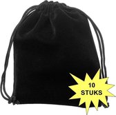 Fako Bijoux® - Cadeau Zakjes - Velours - 10x12cm - Zwart - 10 Stuks