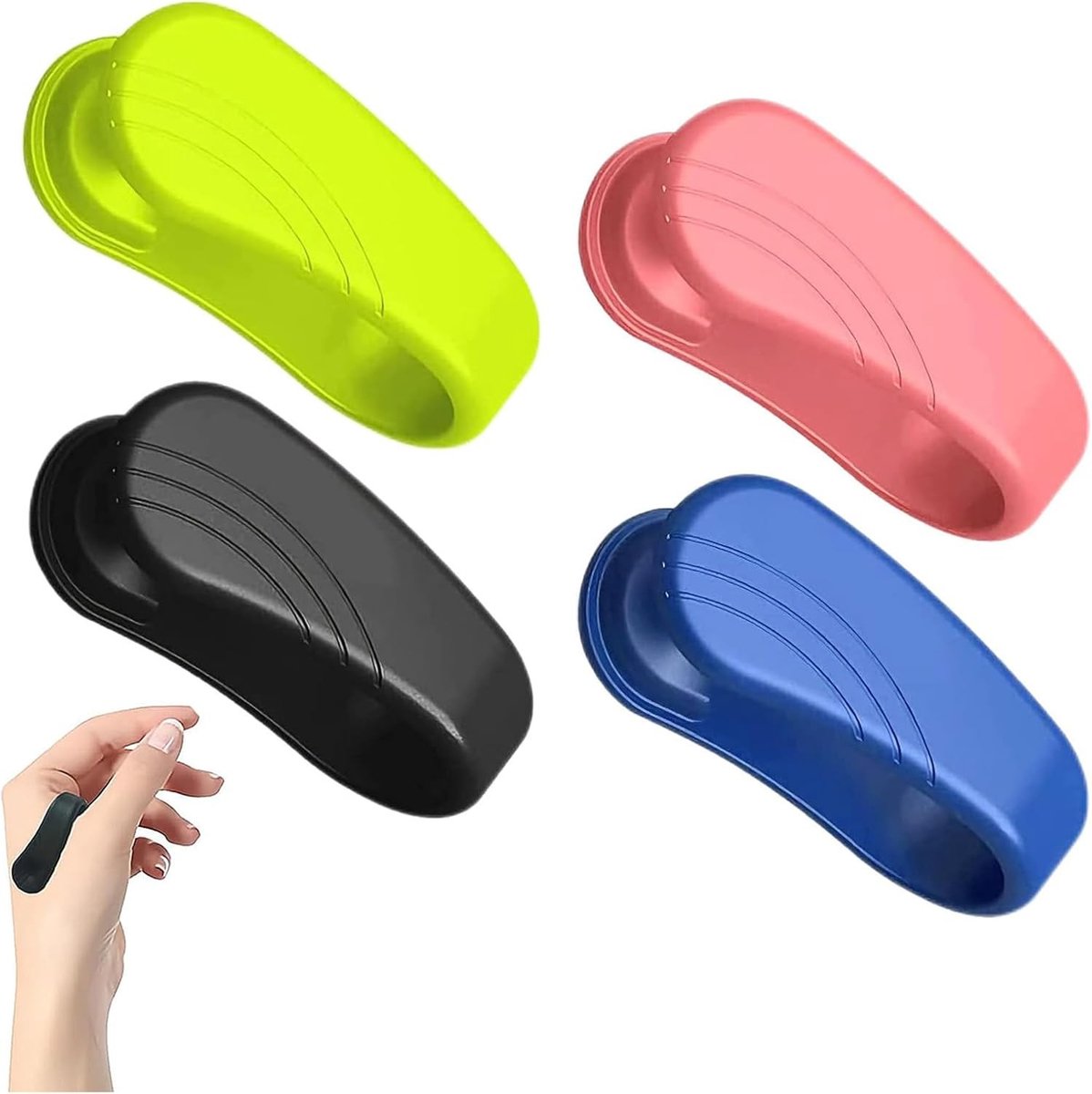 Acupressuur Clips voor Migraine en Hoofdpijn, 4 Stuks Ergonomische Massage Clips voor Stressverlichting en Drukpunten, Draagbaar en Van Silicone