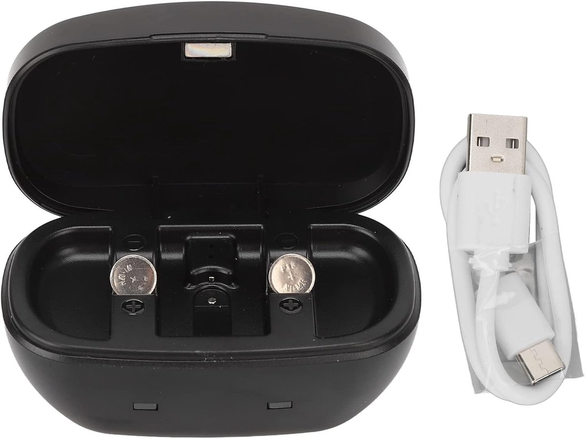 Oplaadstation voor Hoortoestelbatterijen, Draagbare Oplaadbare Batterijset met Lange Levensduur - Inclusief USB-kabel en Snelle Oplaadtijd