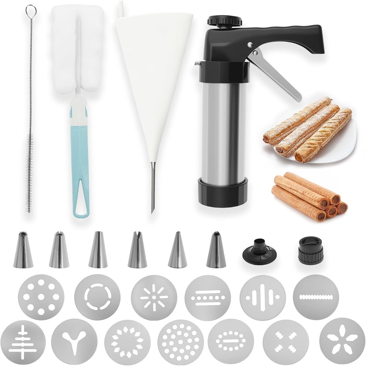 Churro Maker met Ergonomische Handgreep voor het Maken van Donuts, Koekjes en Cupcakes