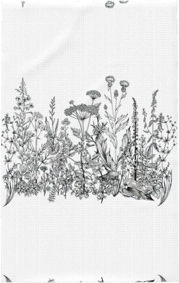 Keukendoeken Wafelprint - Vaatdoeken Theedoeken - Keuken Schoonmaken - Super Absorberend - 41x66 cm - Zwart Wit