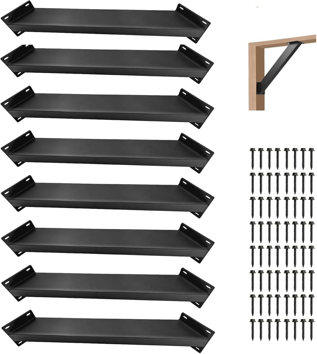 Stevige 45° Pergola Beugels voor Houten Constructies - Set van 8 Hoekverbindingen voor Tuinpergola en Tuinhuisjes
