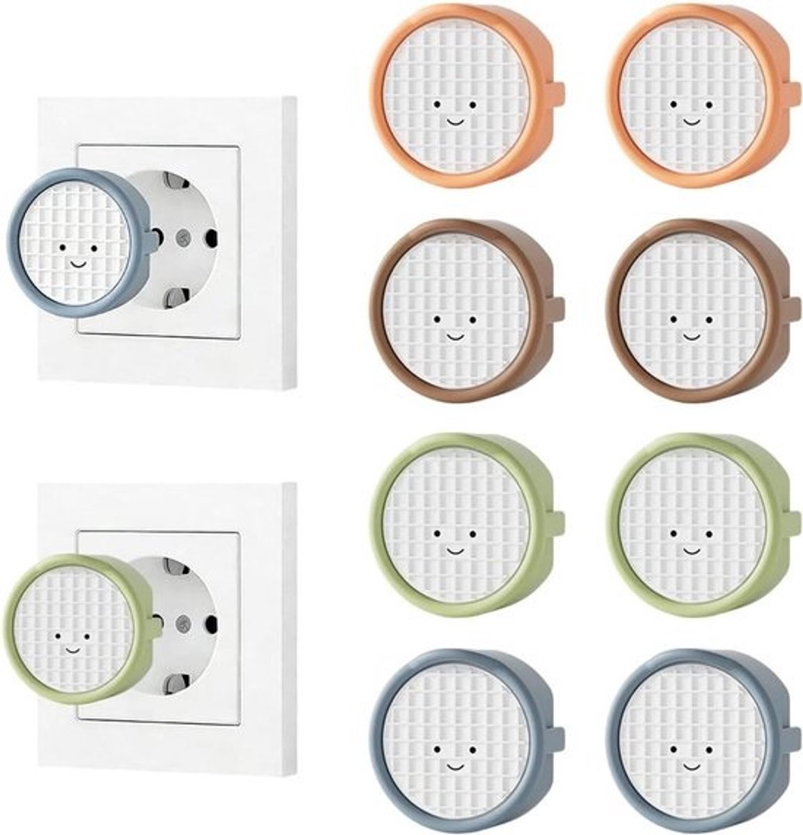 Stopcontact Beschermers - Stopcontact Dekseltjes - Kinderen Beveiligen - Spatwaterdicht Ontwerp - 8 stuks - Multicolor