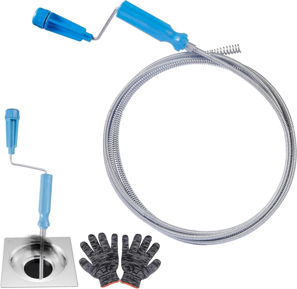 Ontstopper Spiral, Diameter 6 mm x 5 m, Effectieve Ontstopper voor Toilet en Afvoer, Stubborn Clog Verwijderen, Huishoudelijke Ontstopper