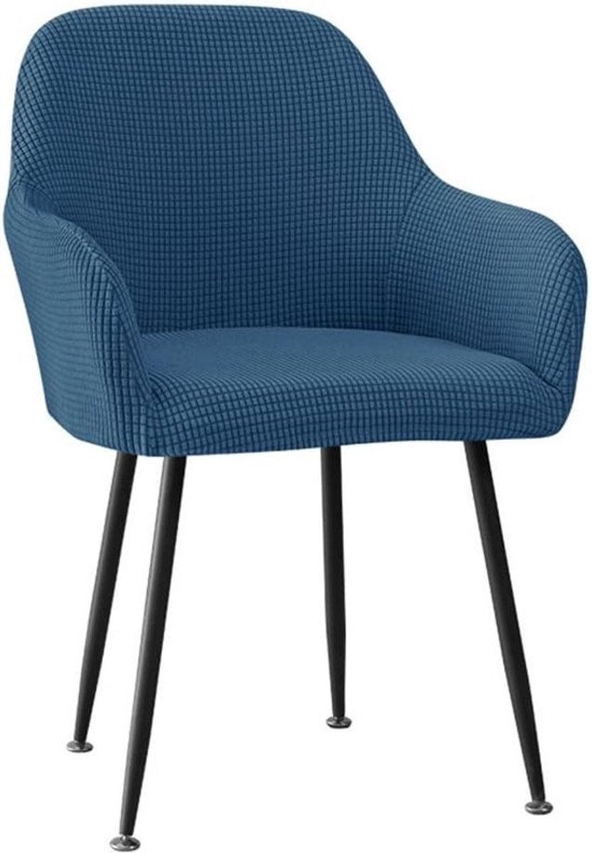 Keukenstoelhoezen - Eetkamerstoelhoezen Overtrekken - Stoelen Opfrissen - Huidvriendelijke Flanelstof - 4 stuks - Koningsblauw
