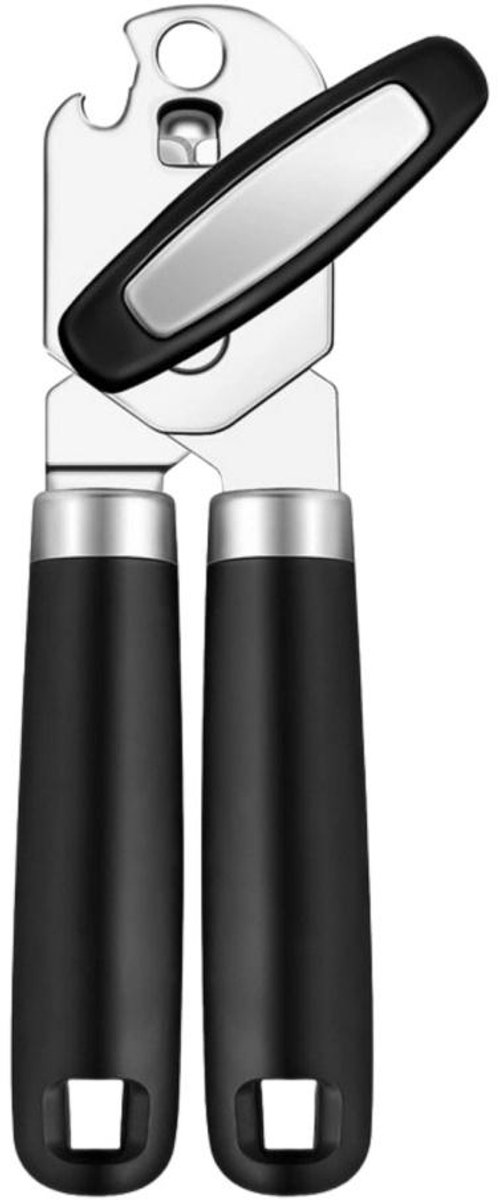SSTRWGOOD Blikopener - Dekselsopener - Multifunctioneel Keukenhulpmiddel met Ergonomische Vormgeving - Geschikt voor Conservenblikken en Flessendoppen - RVS Constructie 19x5,2cm - Antislip Greep voor Dagelijks Gebruik