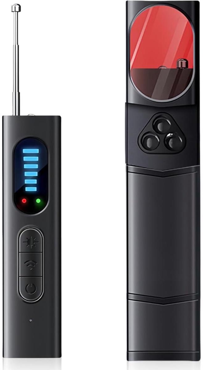 SSTRWGOOD Wanzen Detector - 5-in-1 Verborgen Camera Zoeker - Signaal Detector met 5 Gevoeligheidsniveaus - Detectiebereik 5 cm–8 m, Laserbereik 10 cm–6 m, Frequentiebereik 1 MHz–6,5 GHz - Geschikt voor Hotel, Thuis, Kantoor en Reizen