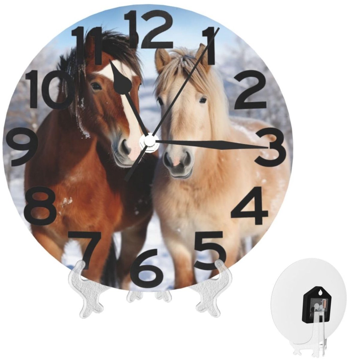 Wandklok 10 Inch - Stil en Decoratief met Paarden in de Snee