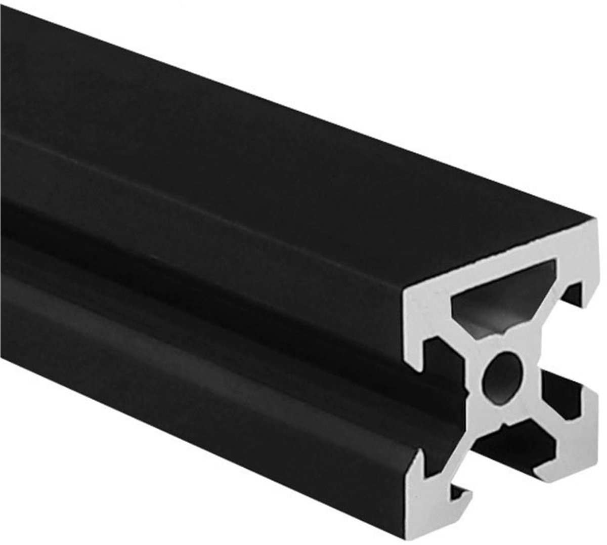 Aluminium Profiel 2020-N1 - Zwart - 1,5 mm dik - 200 mm lang