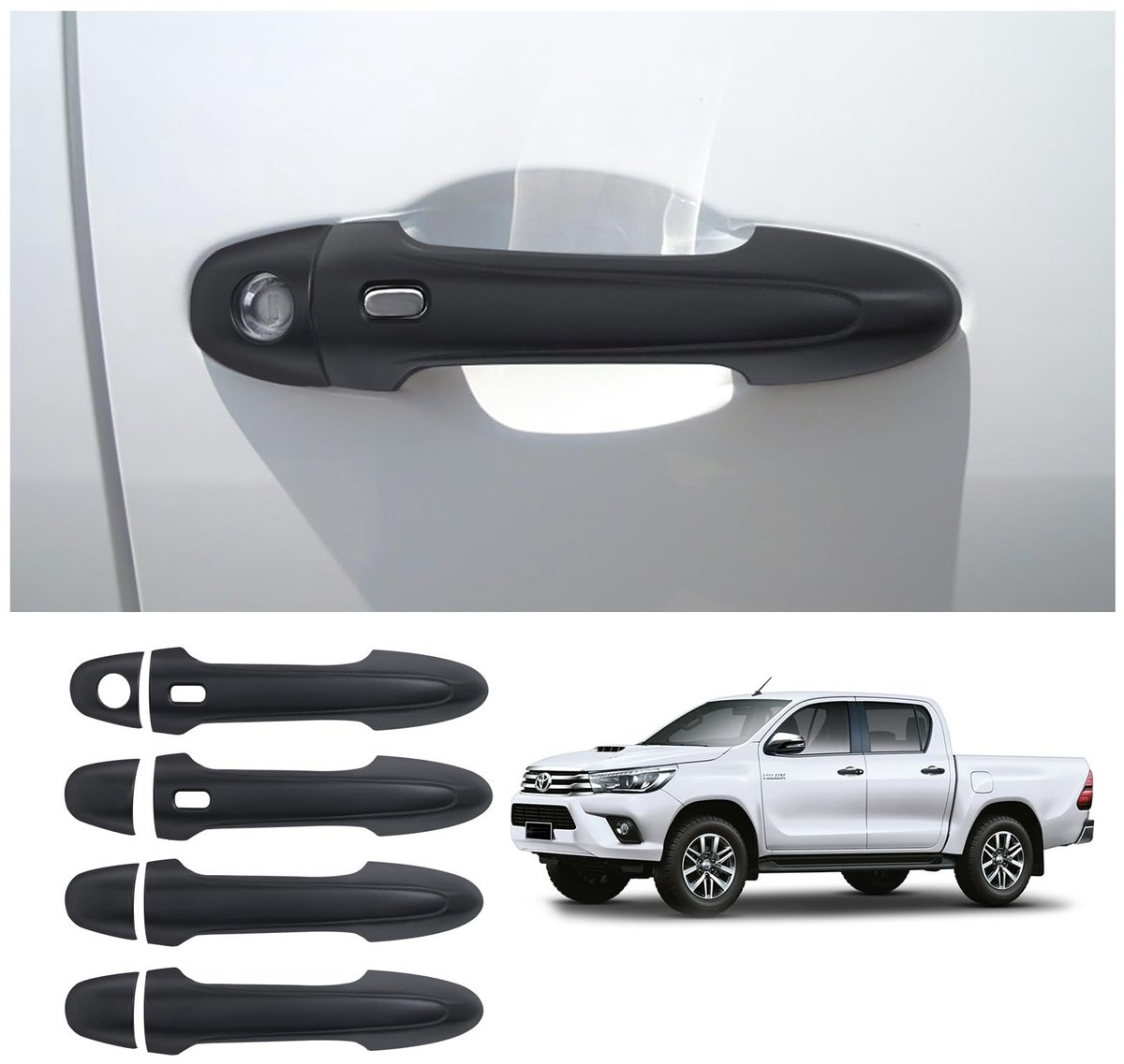 Deurklinkcovers voor Toyota Hilux 2015-2025 - Matte zwarte bescherming