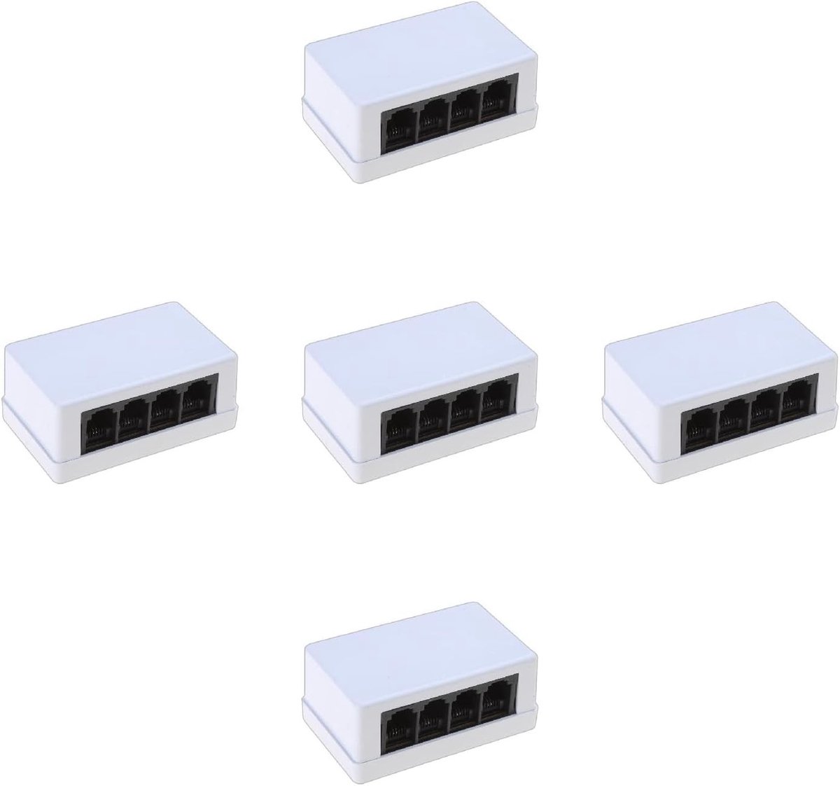 RJ45 naar RJ11 Netwerkadapter - 4-Weg Splitter - Wit