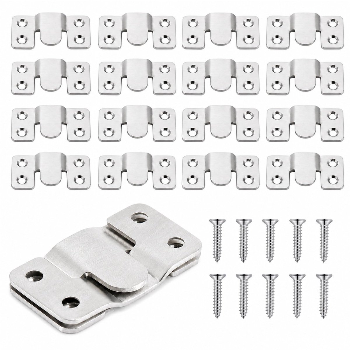 26 stuks fotolijsthaken, fotolijsthouder, roestvrij staal, Z-clips, 54 x 30 mm, verborgen wandhouder voor spiegel, foto, meubels