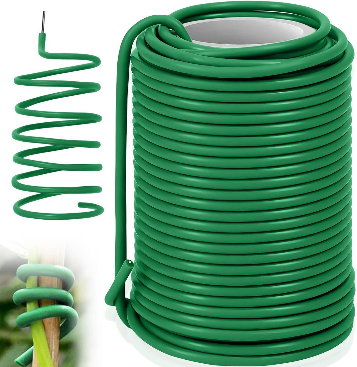 Tuindraad, 3,5 mm flexibel tuindraad, pvc-gecoat plantenkoord voor het binden van klimplanten, bloemen, groenten, struiken, ranken, komkommers, tomaten en rozen