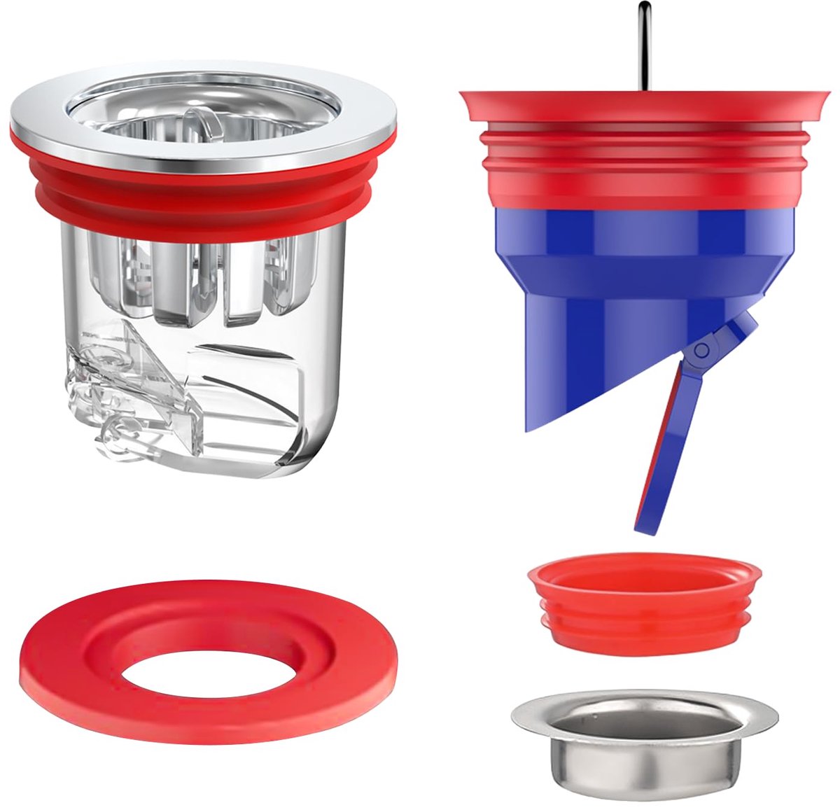 2 stuks geurafsluiter douche, afvoerafvoerklep, waterdichte afvoerafvoer voor sewer, terugslagklep, kanaalkern voor balkon, keuken, wastafel, douche en wasmachinekamer