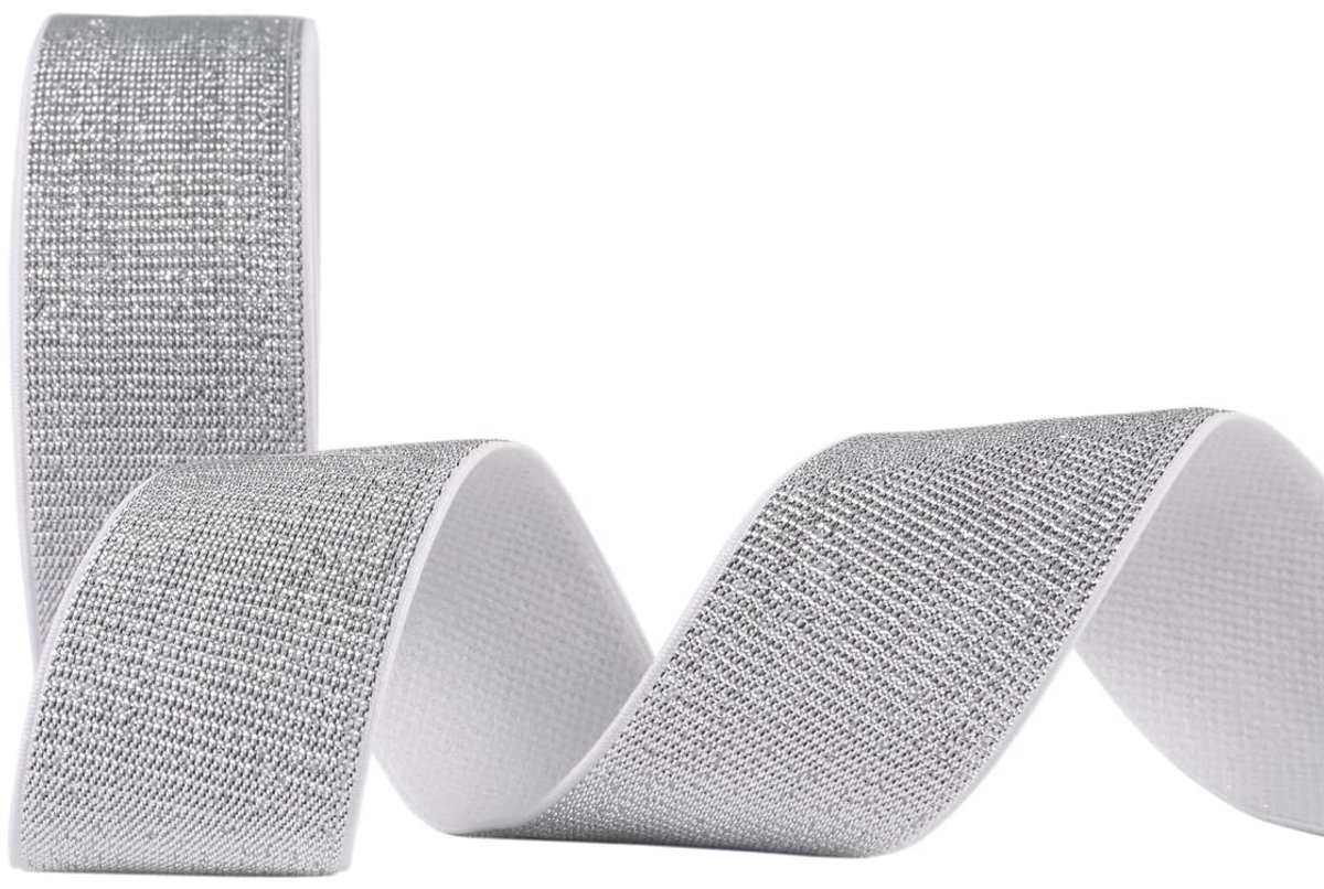 Elastiek elastiek elastiek tailleband voor schoenen kledingstuk broeken DIY naaien kleding accessoires 30/40/50 mm (zilver, 30 mm)