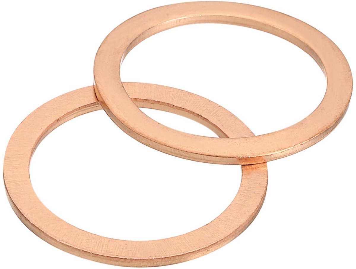 5 stuks sluitringen, koper, M22 x 28 mm, metrische metalen platte afdichtringen, koperen ringen, hardware-bevestigingselement voor schroeven, bouten, moeren, veer