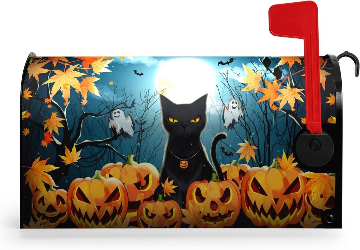 Brievenbus Cover - Magnetische Wrap - Buiten Decoratie - Waterdicht Oxford Doek - Groot Formaat 64.5x53.3cm - Zwart