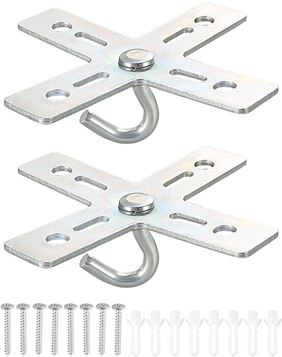 Plafond Haak Kit, 2 Set Cross Design Metalen Plaat Mount Hanger Houder Plafond Ventilator Verlichtingsarmatuur voor Opknoping Licht Kroonluchter