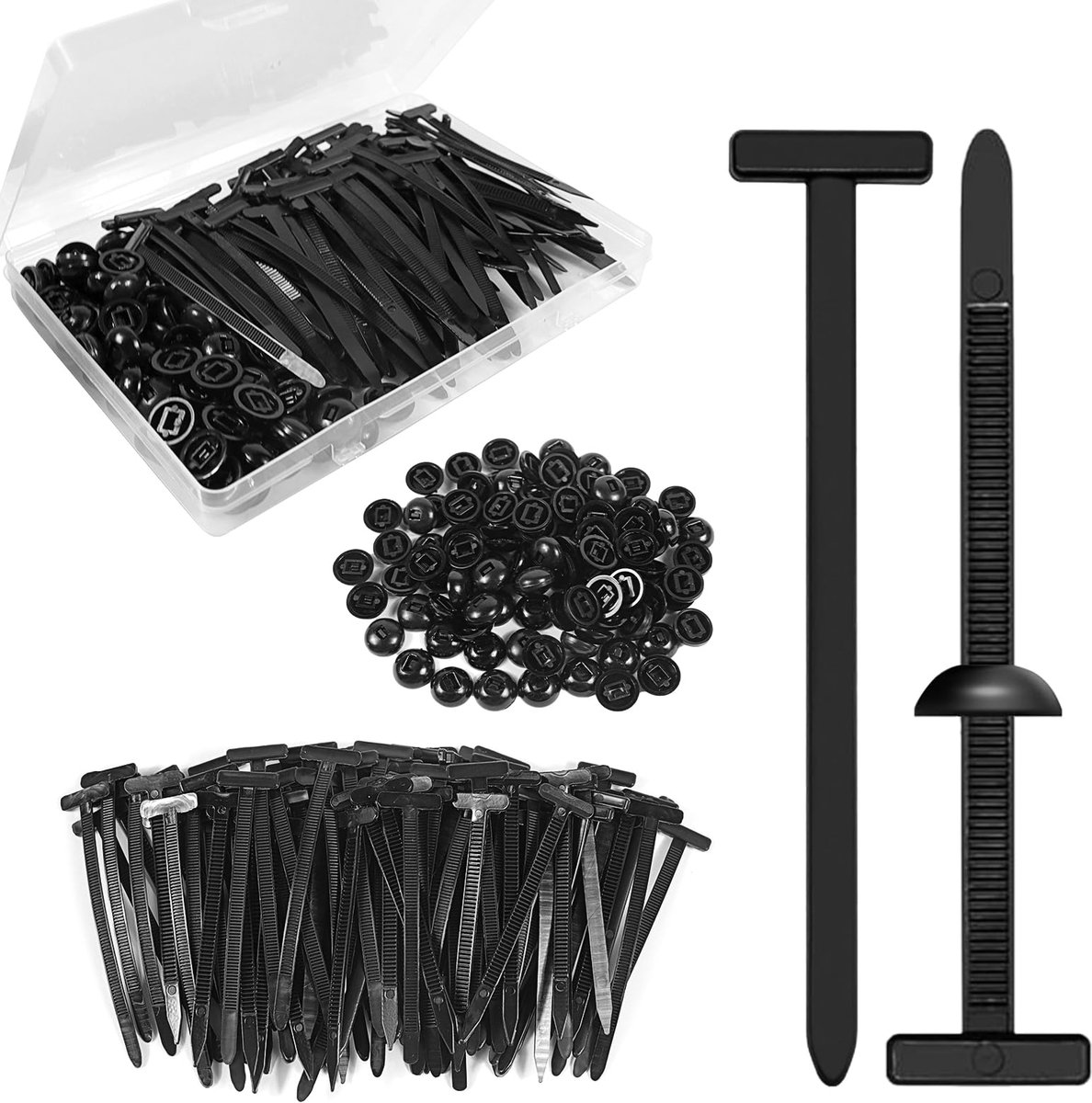 100 stuks universele kabelbinders, gesp, nylon, universele kabelbinders, clip, zware belasting, zelfvergrendelend, voor kofferbak, motorbescherming, spatbordbekleding, spatbord