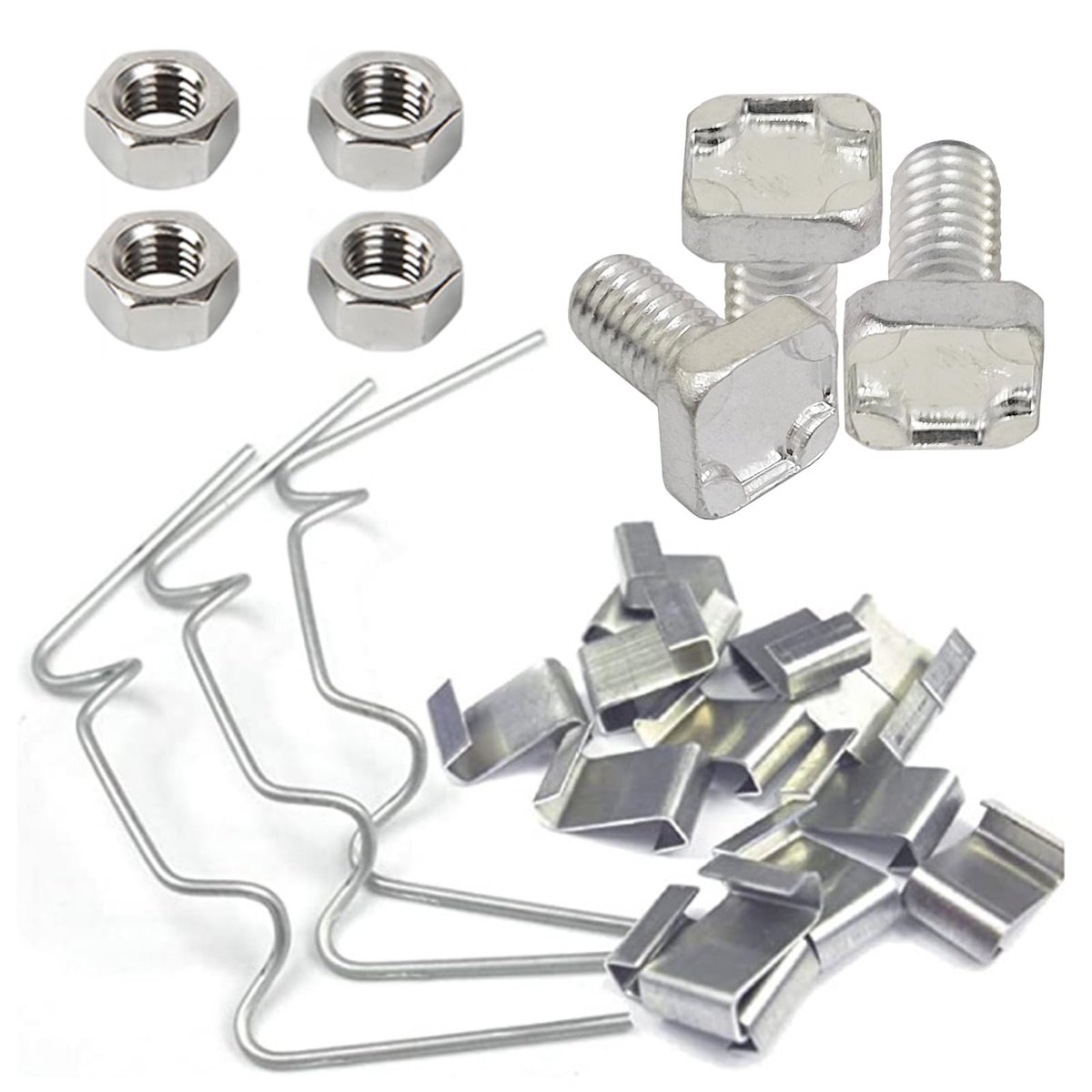 400Pcs Rvs Kas Accessoires Beglazing Clip Bevestiging Clip Aluminium M6x11 Bout Moer Volledige Set